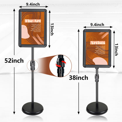BURFERLY Sign Stands for Display, Adjustable Sign Holder, 8.5 x 11 Inches Snap Open Sign Frame, Vertical & Horizontal View Displayed